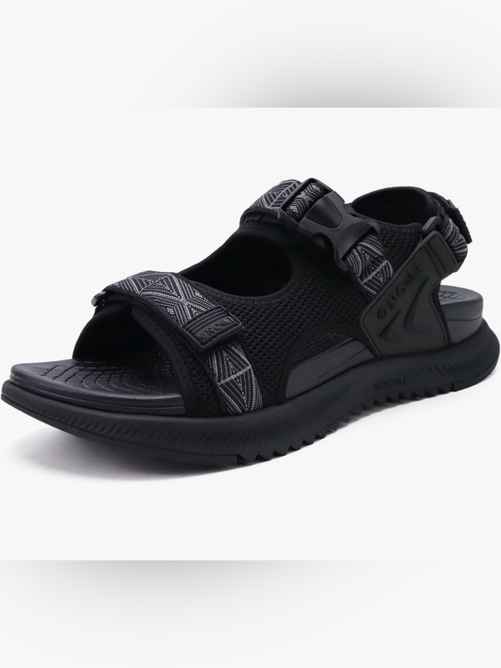 Men's Black Strapped Sport Sandal - Comfortable Everyday Grip